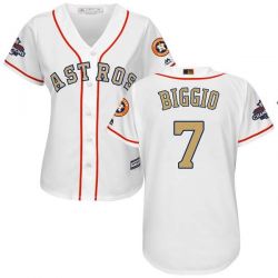 Cheap Craig Biggio Astros Women Jersey From China White Gold Program for World Series Champions #7