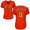Cheap Marwin Gonzalez Astros Women Jersey From China Orange Gold Program for World Series Champions #9