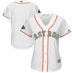 Cheap Women Houston Astros Jersey From China Blank White Gold Program for World Series Champions