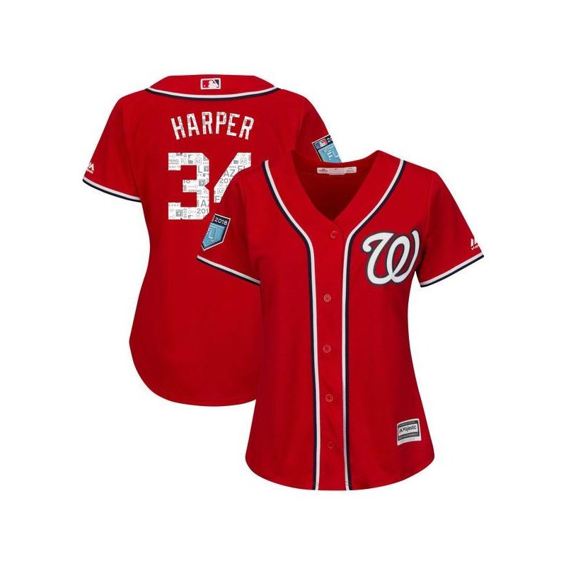 Cheap Bryce Harper Nationals Women Jersey From China Red 2018 Spring Training #34