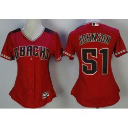 Cheap Randy Johnson Diamondbacks Women Jersey From China Red #51