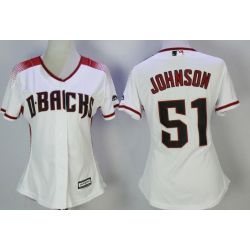 Cheap Randy Johnson Diamondbacks Women Jersey From China White #51