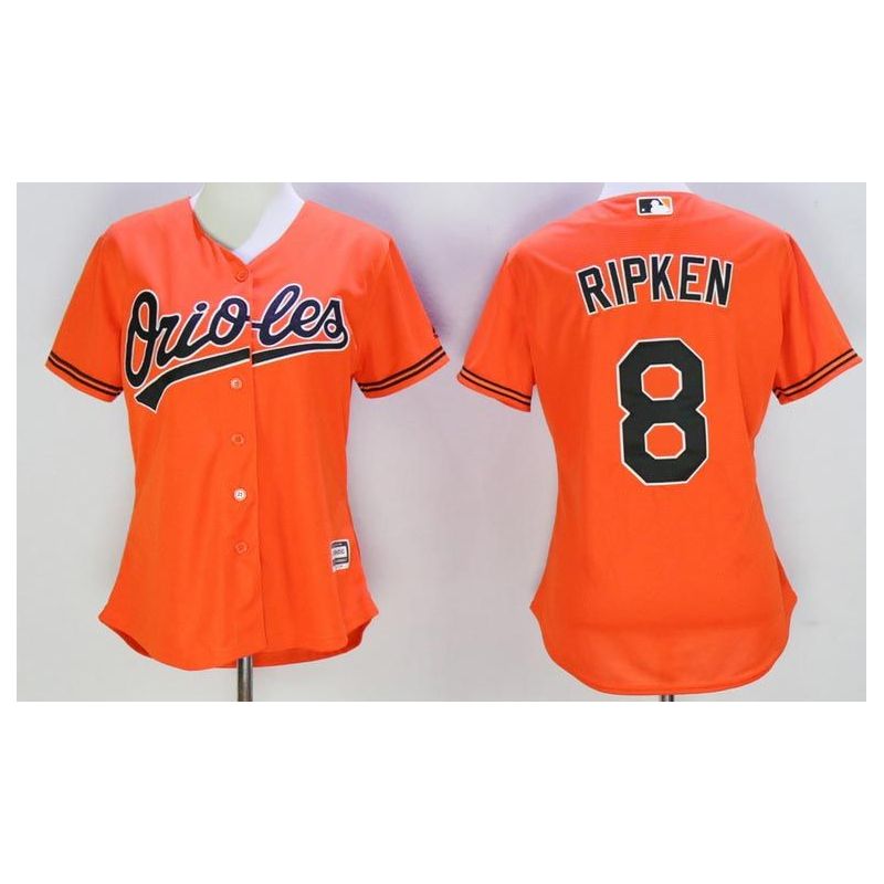 Cheap Cal Ripken Orioles Women Jersey From China Orange #8