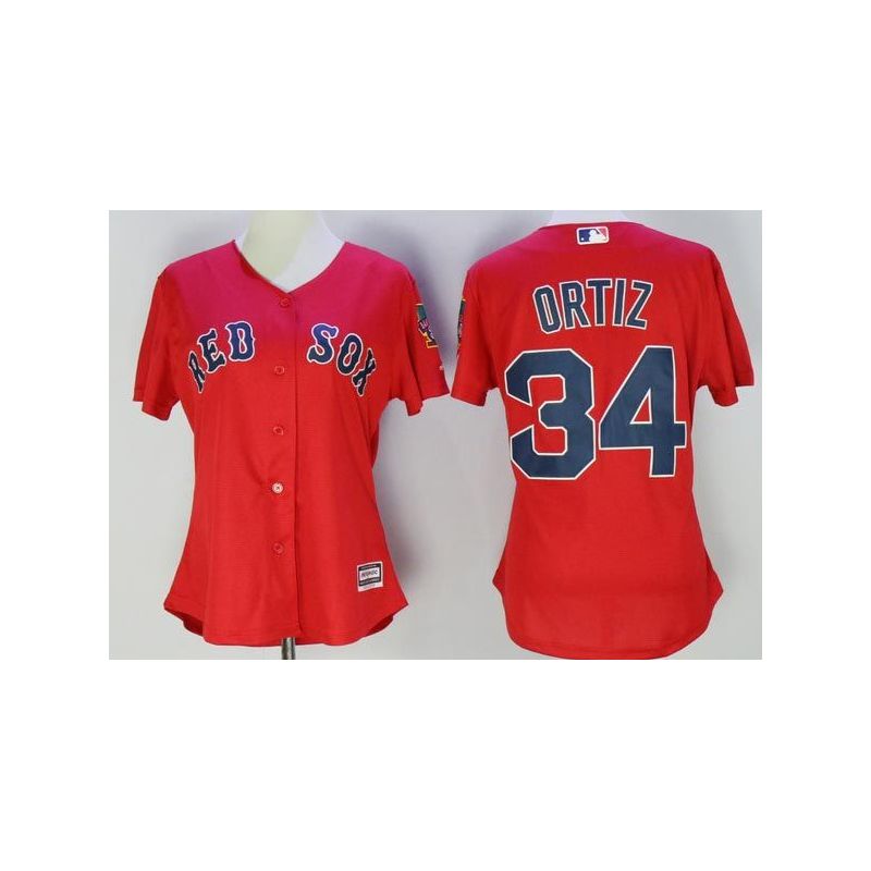 Cheap David Ortiz Red Women Jersey From China Sox Red #34