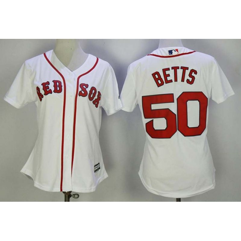 Cheap Mookie Betts Red Women Jersey From China Sox White #50