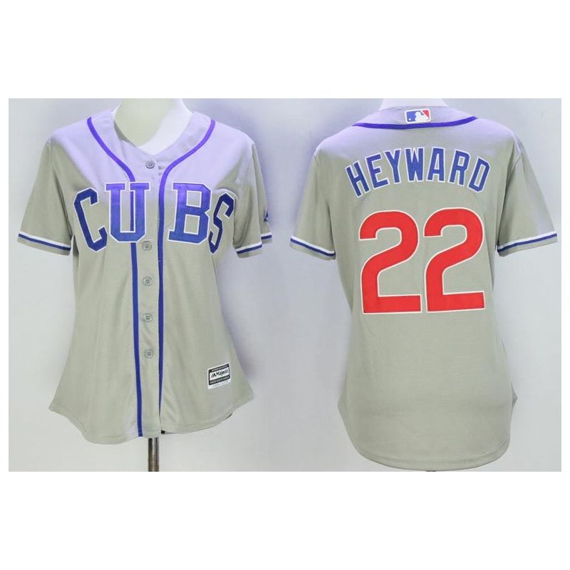 Cheap Jason Heyward Cubs Women Jersey From China Gray CUBS #22