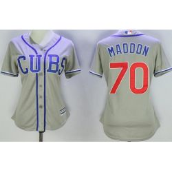 Cheap Joe Maddon Cubs Women Jersey From China Grey CUBS #70