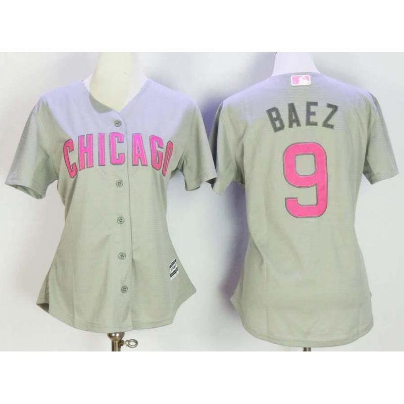 Cheap Javier Baez Cubs Women Jersey From China Gray Mothers Day #9