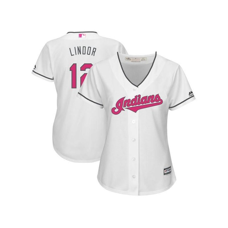 Cheap Francisco Lindor Indians Women Jersey From China White Mothers Day #12