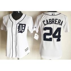 Cheap Miguel Cabrera Tigers Women Jersey From China White #24