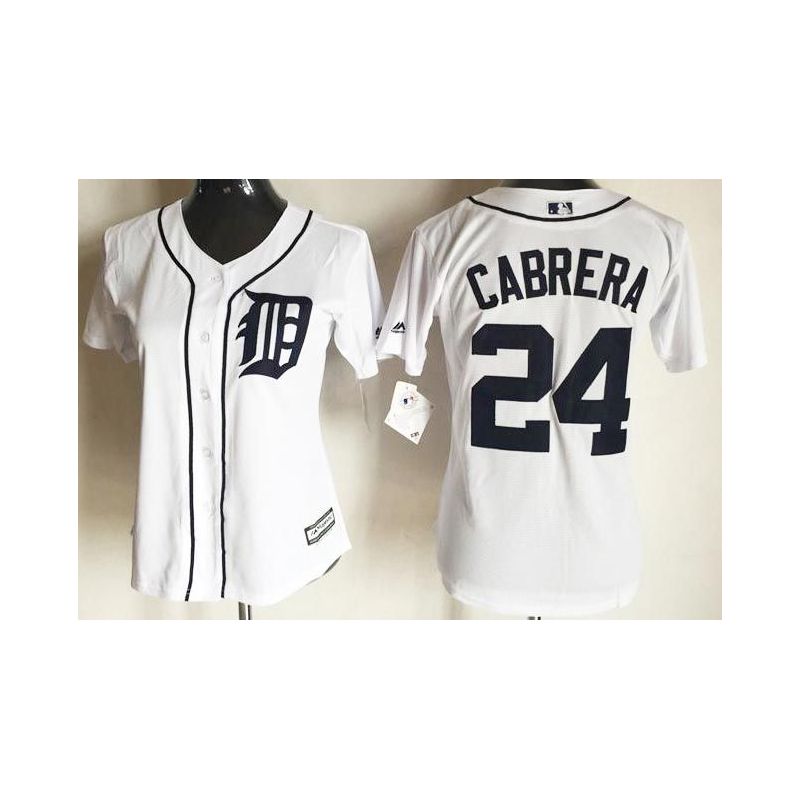 Cheap Miguel Cabrera Tigers Women Jersey From China White #24