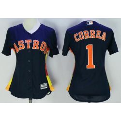 Cheap Rookie Correa Astros Women Jersey From China Blue #1