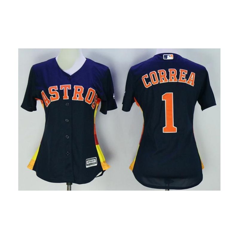 Cheap Rookie Correa Astros Women Jersey From China Blue #1