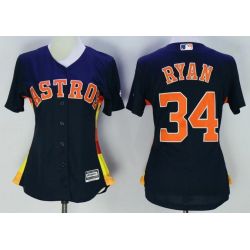 Cheap Nolan Ryan Astros Women Jersey From China Blue #34