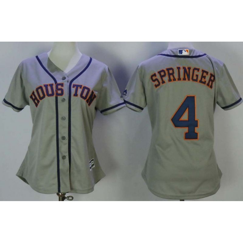 Cheap George Springer Astros Women Jersey From China Grey #4