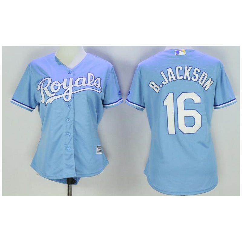 Cheap Bo Jackson Royals Women Jersey From China Light Blue #16