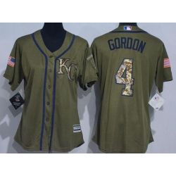 Cheap Alex Gordo Royals Women Jersey From China Olive Salute TO Service #4