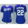 Cheap Clayton Kershaw Dodgers Women Jersey From China Blue #22