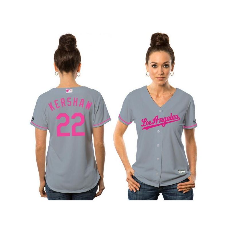 Cheap Clayton Kershaw Dodgers Women Jersey From China Gray Mothers Day #22