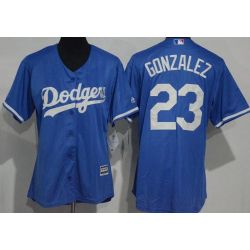 Cheap Adrian Gonzalez Dodgers Women Jersey From China Blue #23