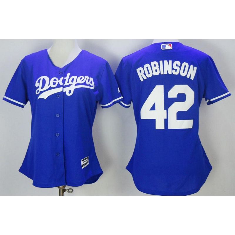 Cheap Jackie Robinson Dodgers Women Jersey From China Blue #42