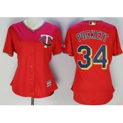 Cheap Kirby Puckett Twins Women Jersey From China Red #34