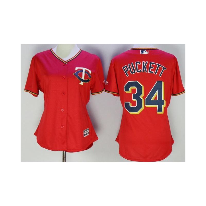 Cheap Kirby Puckett Twins Women Jersey From China Red #34