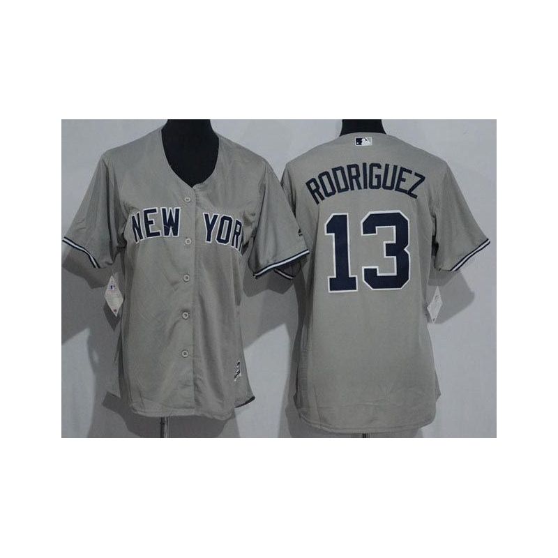 Cheap Alex Rodriguez Yankees Women Jersey From China Gray #13