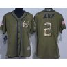 Cheap Derek Jeter Yankees Women Jersey From China Olive Salute TO Service #2