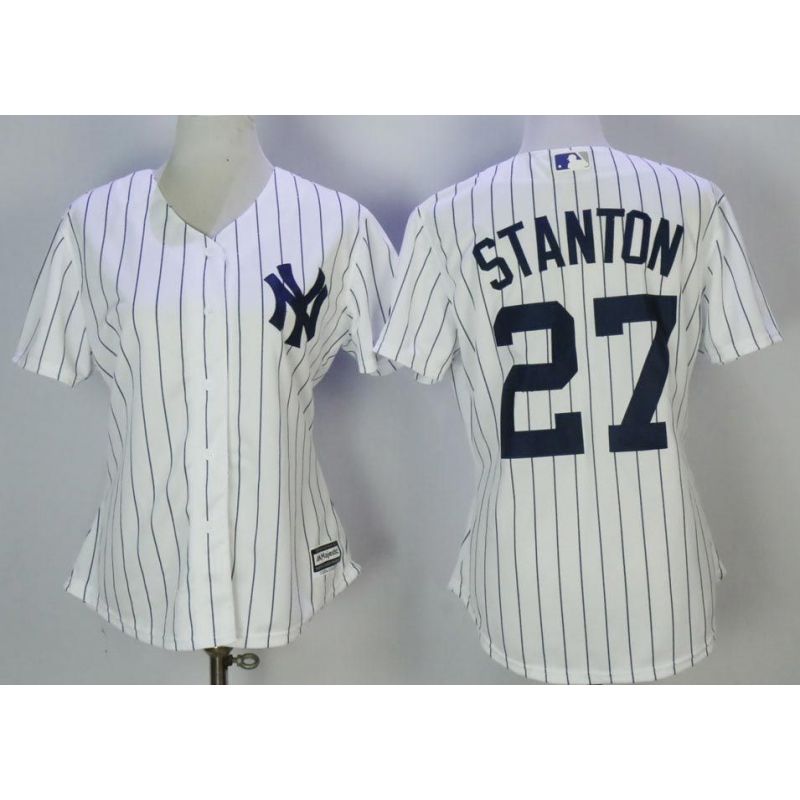 Cheap Giancarlo Stanton Yankees Women Jersey From China White #27