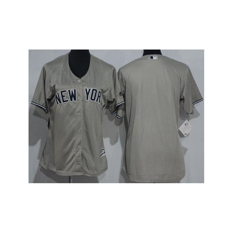 Cheap Women Yankees Jersey From China Blank Grey