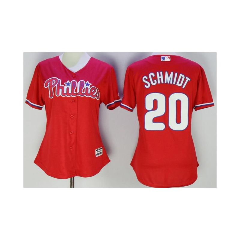 Cheap Mike Schmidt Phillies Women Jersey From China Red #20