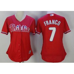 Cheap Maikel Franco Phillies Women Jersey From China Red #7