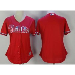 Cheap Women Philadelphia Phillies Jersey From China Blank Red