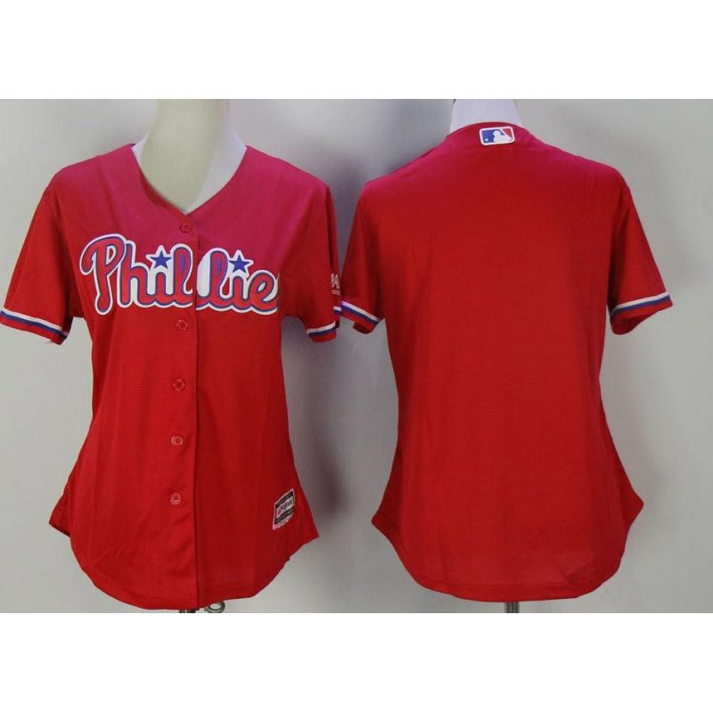 Cheap Women Philadelphia Phillies Jersey From China Blank Red