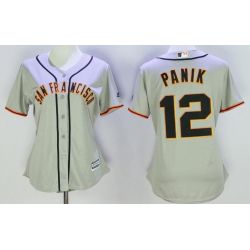 Cheap Joe Panik Giants Women Jersey From China Grey #12