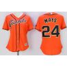 Cheap Willie Mays Giants Women Jersey From China Orange #24