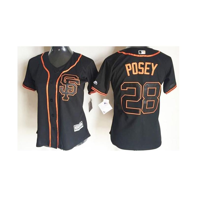 Cheap Buster Posey Giants Women Jersey From China Black SF #28