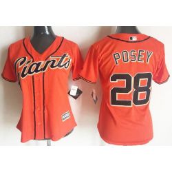 Cheap Buster Posey Giants Women Jersey From China Orange #28
