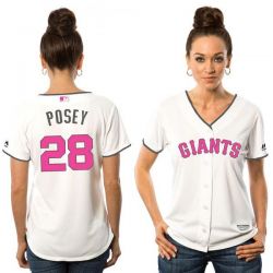 Cheap Buster Posey Giants Women Jersey From China White Mothers Day #28