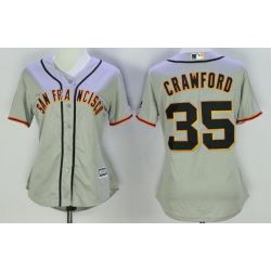 Cheap Brandon Crawford Giants Women Jersey From China Grey #35