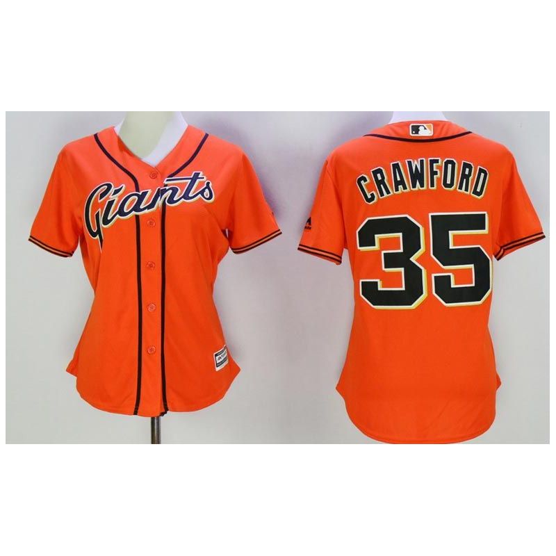 Cheap Brandon Crawford Giants Women Jersey From China Orange #35