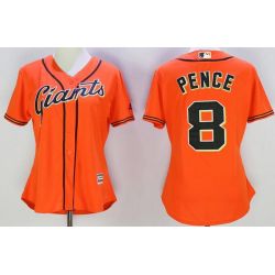Cheap Hunter Pence Giants Women Jersey From China Orange #8