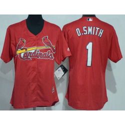 Cheap Ozzie Smith Cardinals Women Jersey From China Red #1