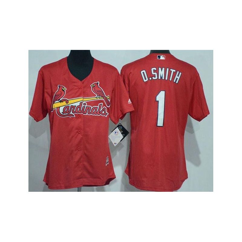 Cheap Ozzie Smith Cardinals Women Jersey From China Red #1