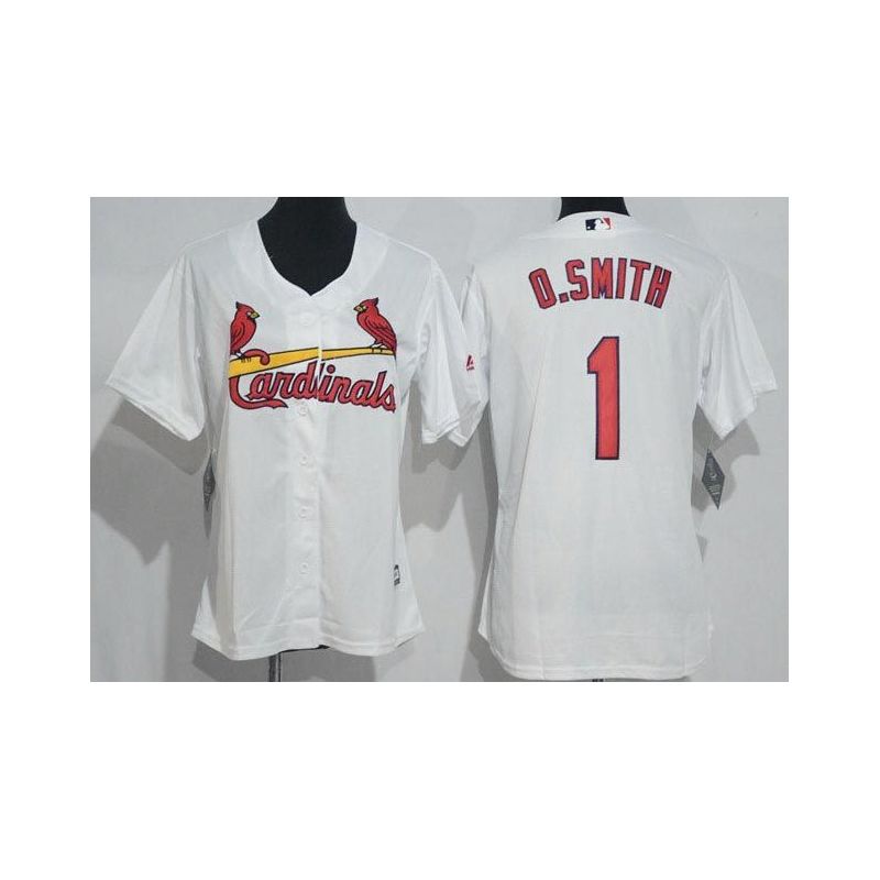 Cheap Ozzie Smith Cardinals Women Jersey From China White #1