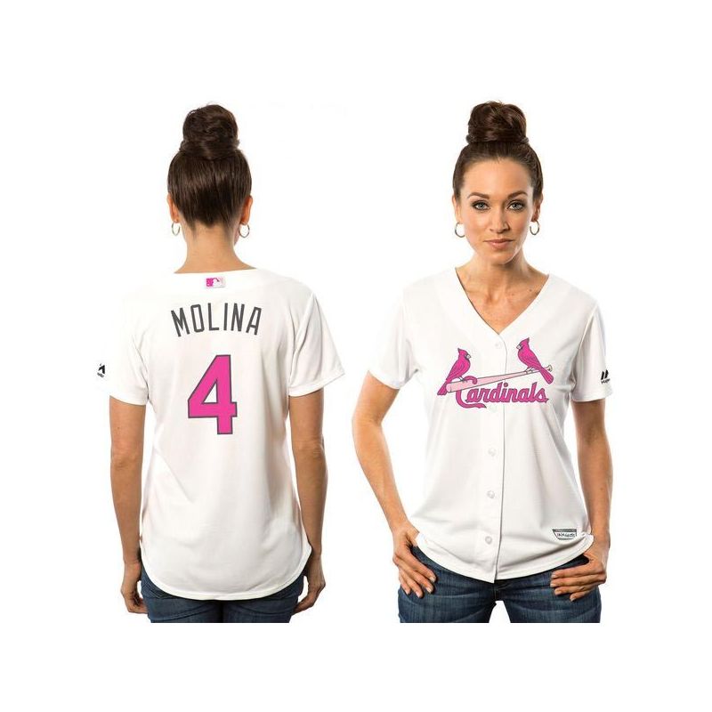 Cheap Yadier Molina Cardinals Women Jersey From China White Mothers Day #4