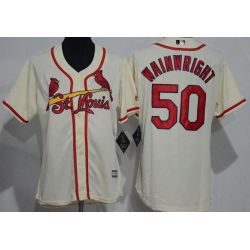 Cheap Adam Wainwright Cardinals Women Jersey From China Cream #50