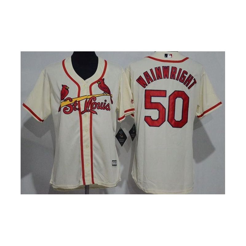 Cheap Adam Wainwright Cardinals Women Jersey From China Cream #50