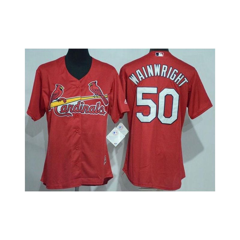 Cheap Adam Wainwright Cardinals Women Jersey From China Red #50